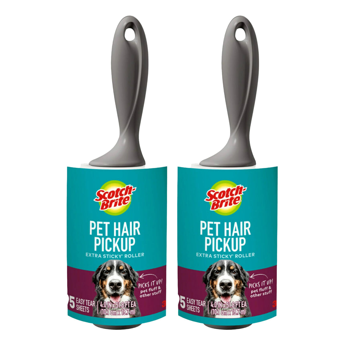 Scotch-Brite Lint Roller, 95 Sheets | Extra Sticky | Pet Hair | Pack of 2