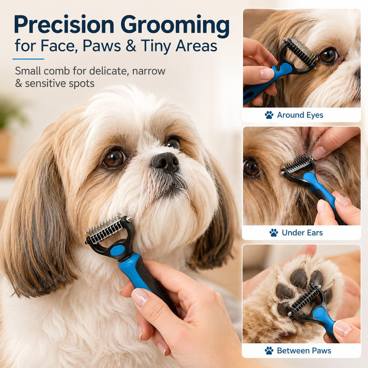 Pet Pro Tool Grooming Dog Deshedding Undercoat Rake Dual-Sided Comb