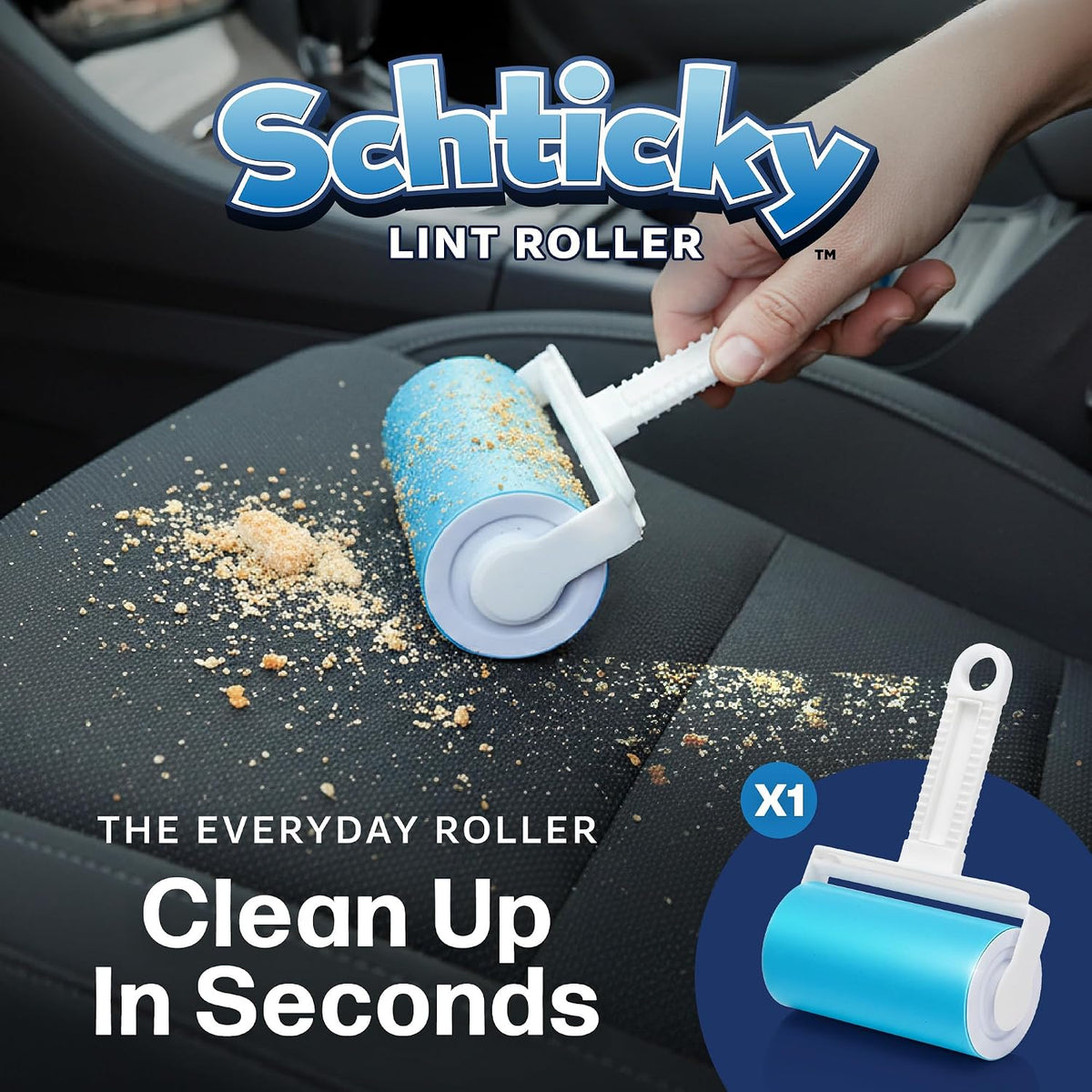 Schticky 2-Piece Lint Roller Set, Reusable & Washable, Pet Hair Remover