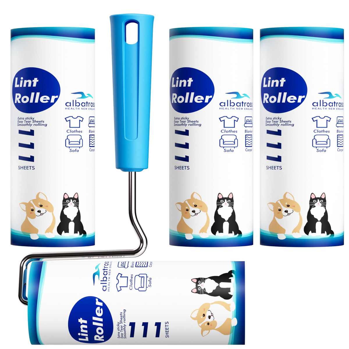 Lint Rollers for Pet Hair Extra Sticky, 1200 Sheets Mega Value Set Lint Rollers for Pet Hair Removal, Dog and Cat Lint Remover for Clothes, Furniture, Carpet
