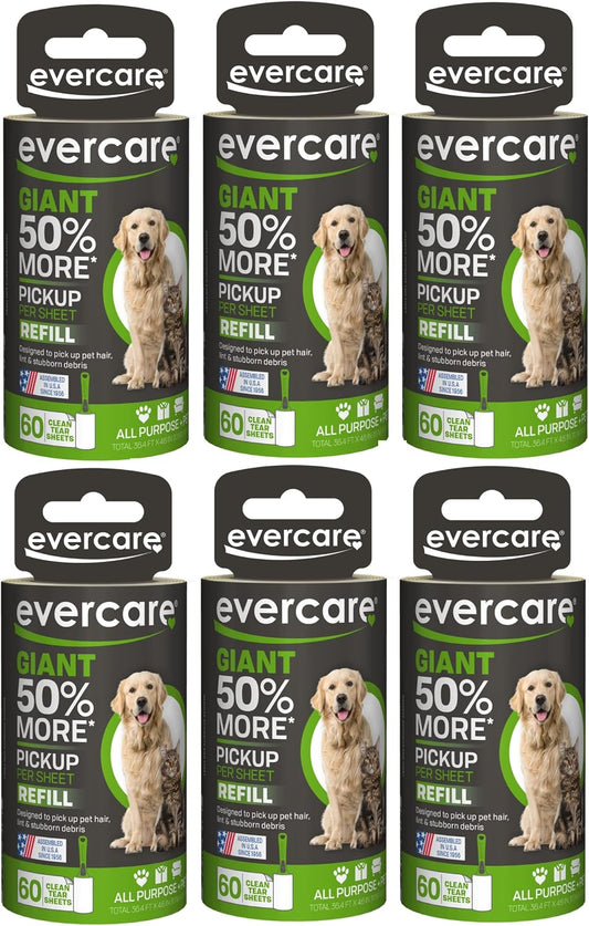 Evercare Giant PET Hair Roller REFILL - 6 Pack