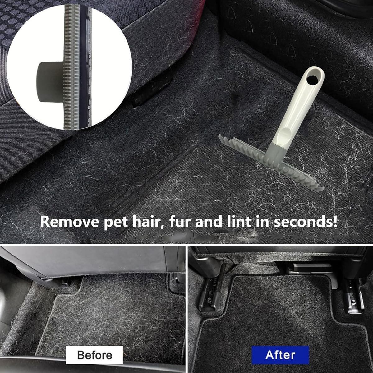 1Pc Double-sided Dog Hair Brush, Carpet Scraper and Dog Hair Brush, Deshedding Tool for Dogs and Cats Hair Remover, Combs, and Brushes for Pet Grooming, Long Hair Cat and Dog Dematting Comb