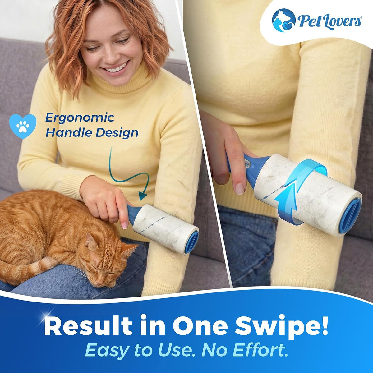 PetLovers Extra Sticky Lint Roller Ultimate Value Set 400 Sheets for Pet Hair Removal, Dog and Cat Lint Remover 4 Pack