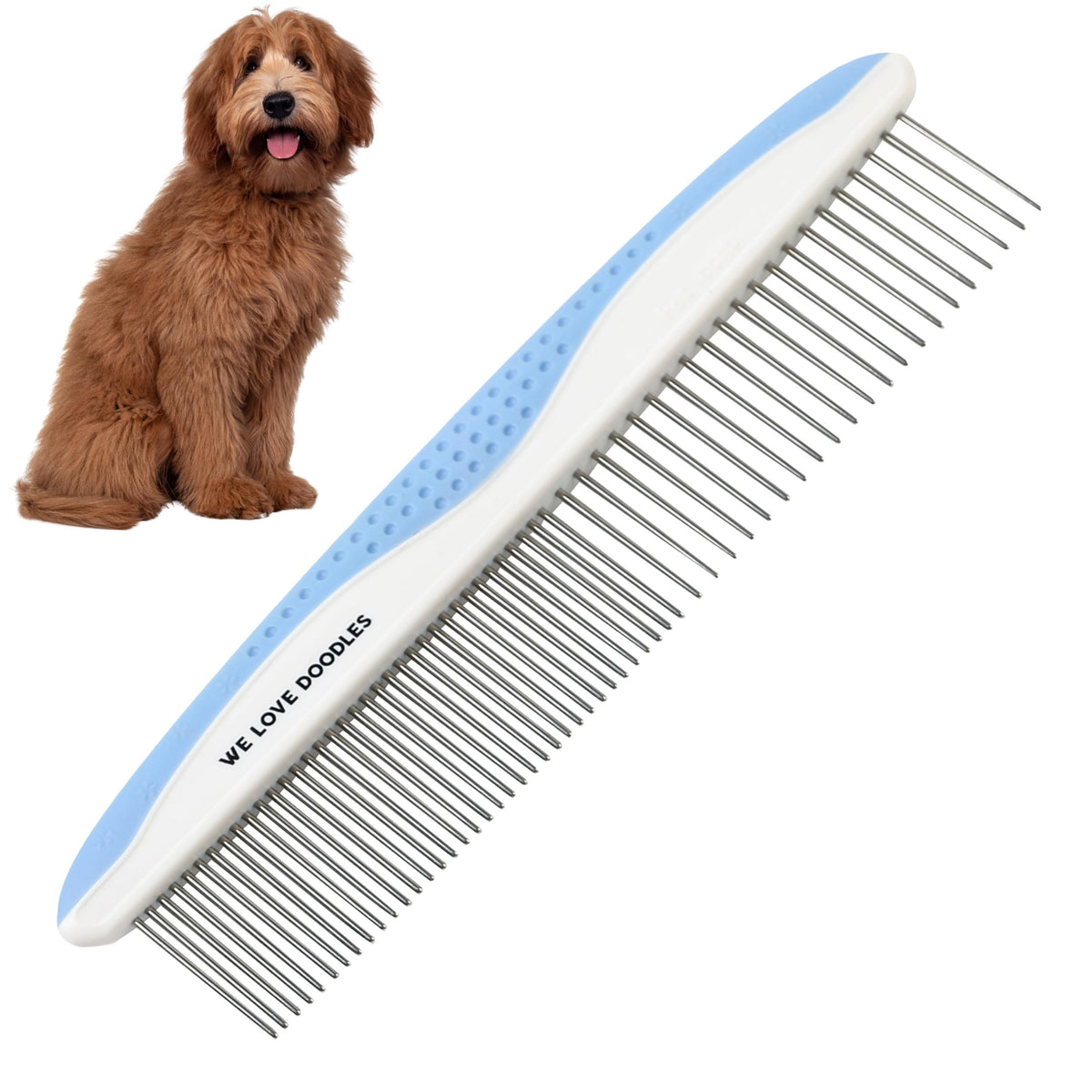 Metal Comb for Dogs, Dog Grooming Detangler Combs For Matted Hair, 2 Pack