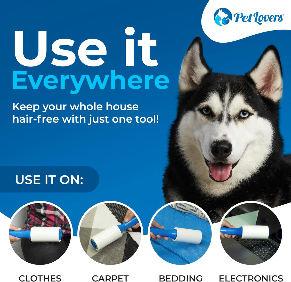 PetLovers Extra Sticky Lint Rollers and Refills - 990 Sheets, Dog and Cat Lint Remover, 9 Packs of Refills