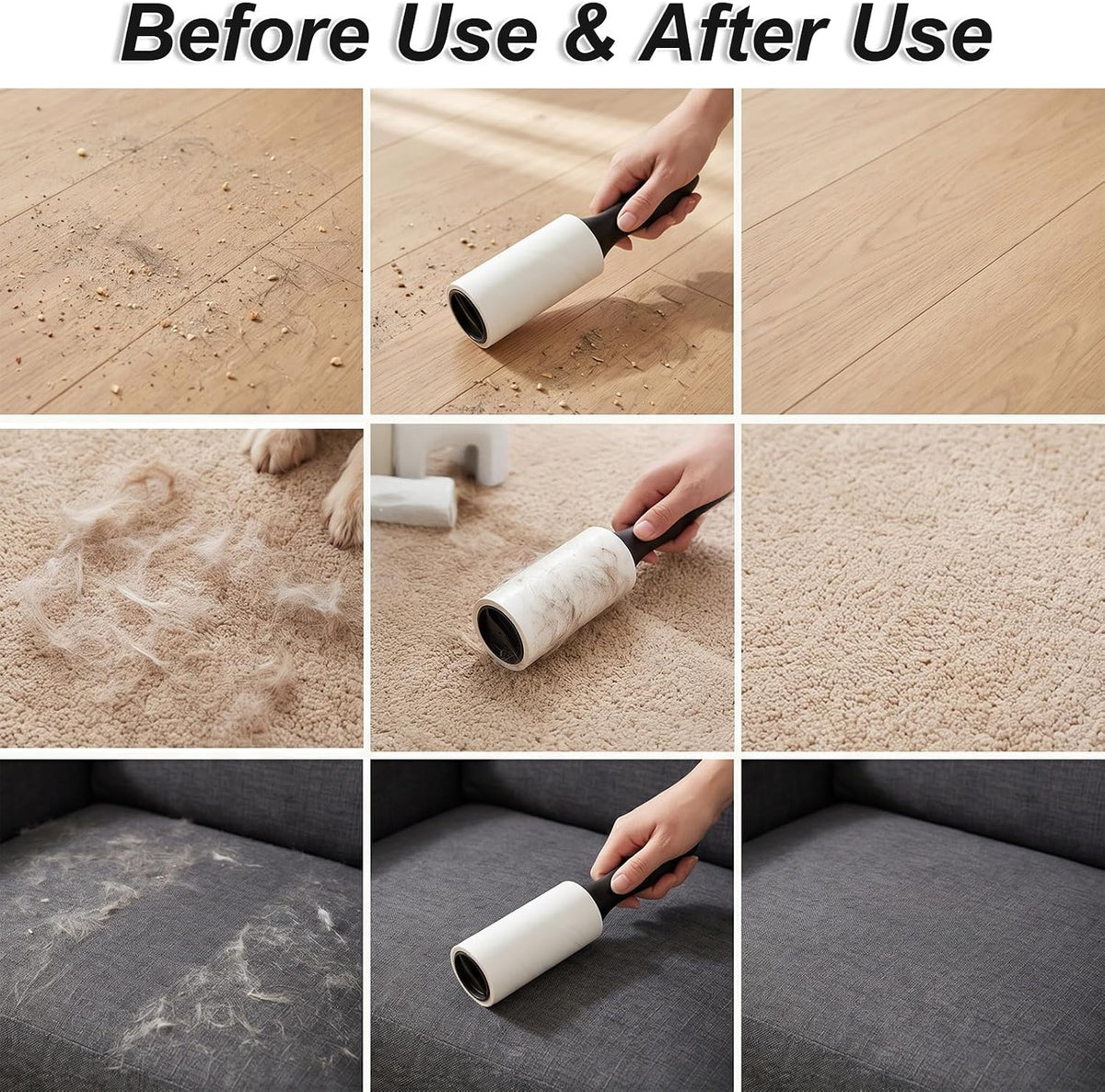 Lint Roller for Pet Hair, 960 Sheets, 4 Handles & 16 Refills