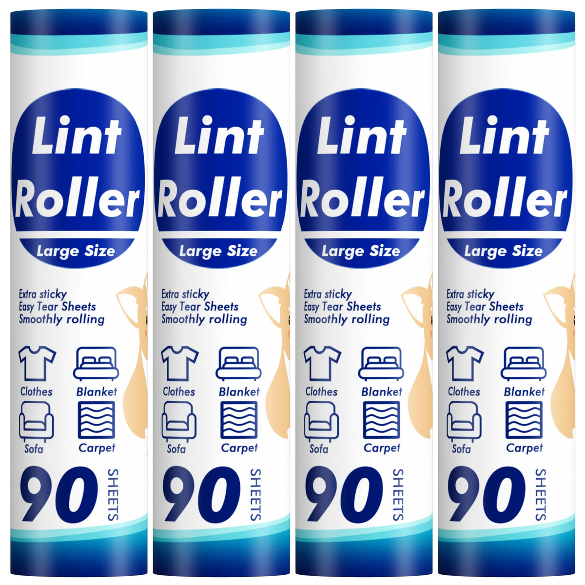 Lint Rollers for Pet Hair Extra Sticky, 1200 Sheets Mega Value Set Lint Rollers for Pet Hair Removal, Dog and Cat Lint Remover for Clothes, Furniture, Carpet