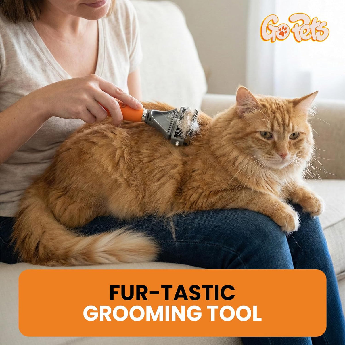 GoPets 2-in-1 Deshedding & Dematting Comb & Grooming Brush for Dogs & Cats