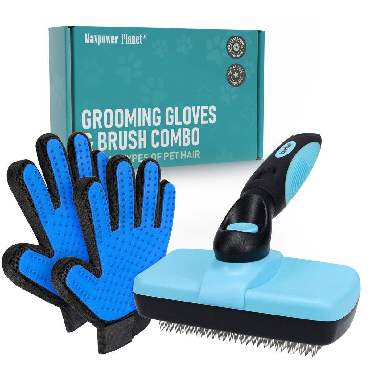 Maxpower Planet Dog Grooming Rake, Deshedding Undercoat Brush, Dogs & Cats