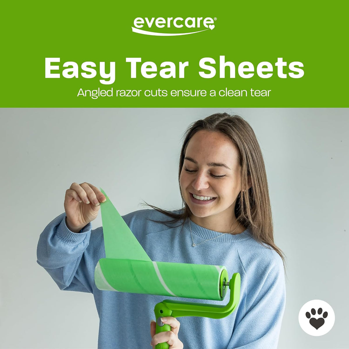 Evercare Ultra Sticky Pet Mega Lint Roller Value Pack, Manual Clothes & Furniture Cleaner with Handle and 2 Refills, 50 Sheets Each