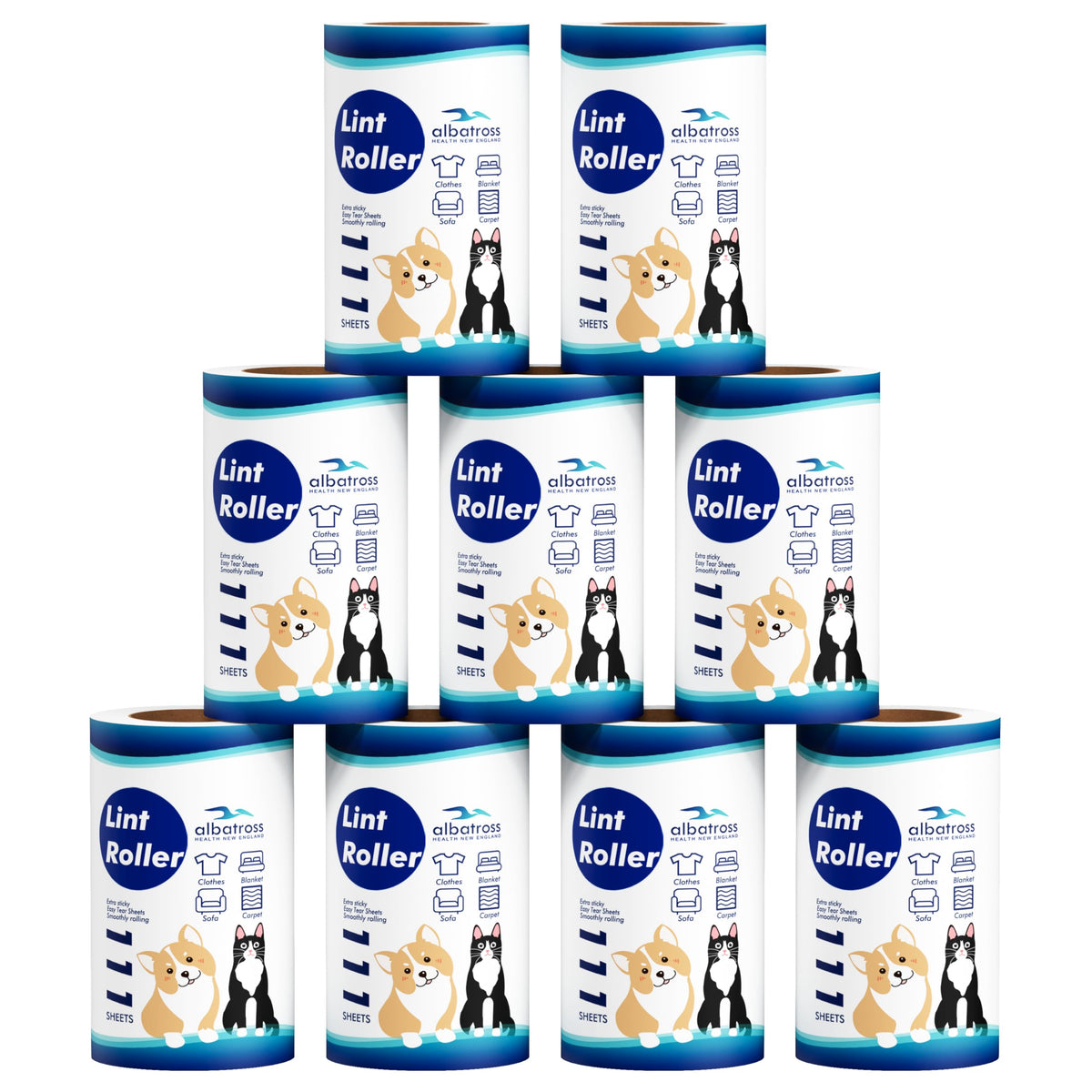 Lint Rollers for Pet Hair Extra Sticky, 1200 Sheets Mega Value Set Lint Rollers for Pet Hair Removal, Dog and Cat Lint Remover for Clothes, Furniture, Carpet
