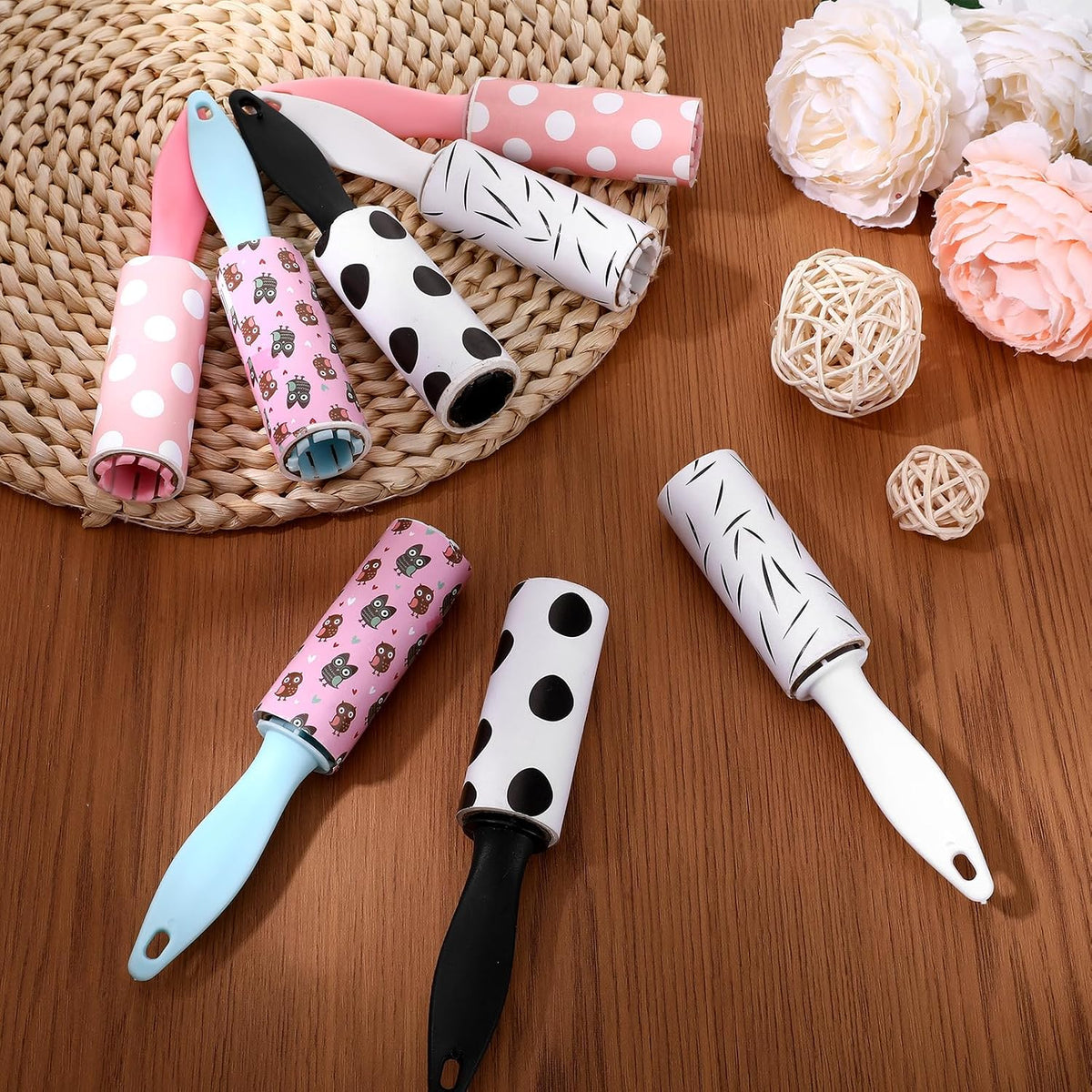 12 Pcs Mini Lint Roller for Clothes Travel Size, Travel Lint Roller for Clothes, Pet Hair, Furniture and Car Compact, Small Lint Remover Sticky Pet Hair Removal Tool for Travel
