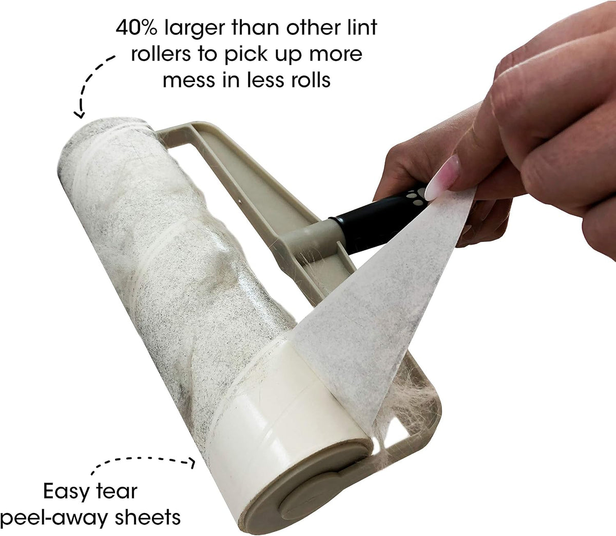 Spotty Supersize Extra Sticky, Adhesive Lint Roller Refill, Pet Cat & Dog Hair Remover for Clothes and Furniture, 60 Sheet ct