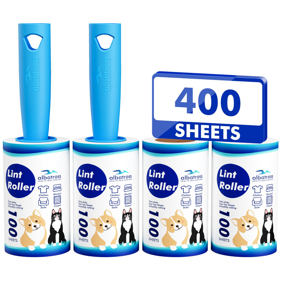 Lint Rollers for Pet Hair Extra Sticky, 1200 Sheets Mega Value Set Lint Rollers for Pet Hair Removal, Dog and Cat Lint Remover for Clothes, Furniture, Carpet